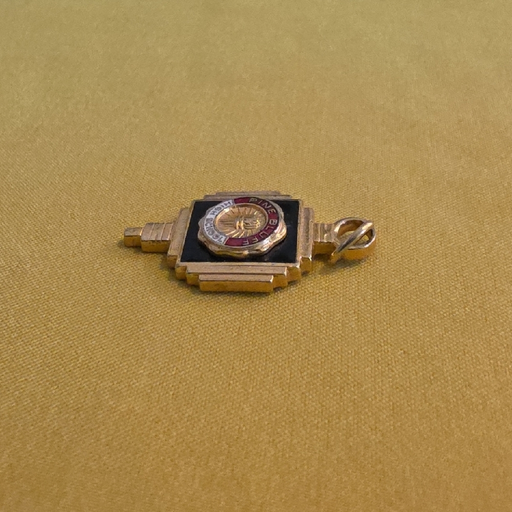 Pine Bluff, Arkansas High School Vintage Charm Pendant - Gold Tone (Unmarked) - Picture 4 of 5